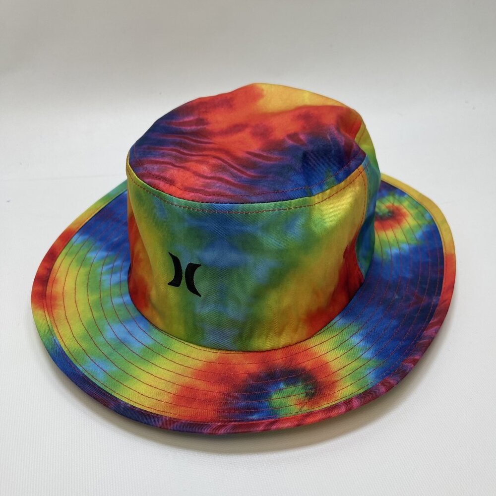 HURLEY Pride Mens High Trail Boonie Bucket Hat Tie-Dye Psychedelic S-M NWT
